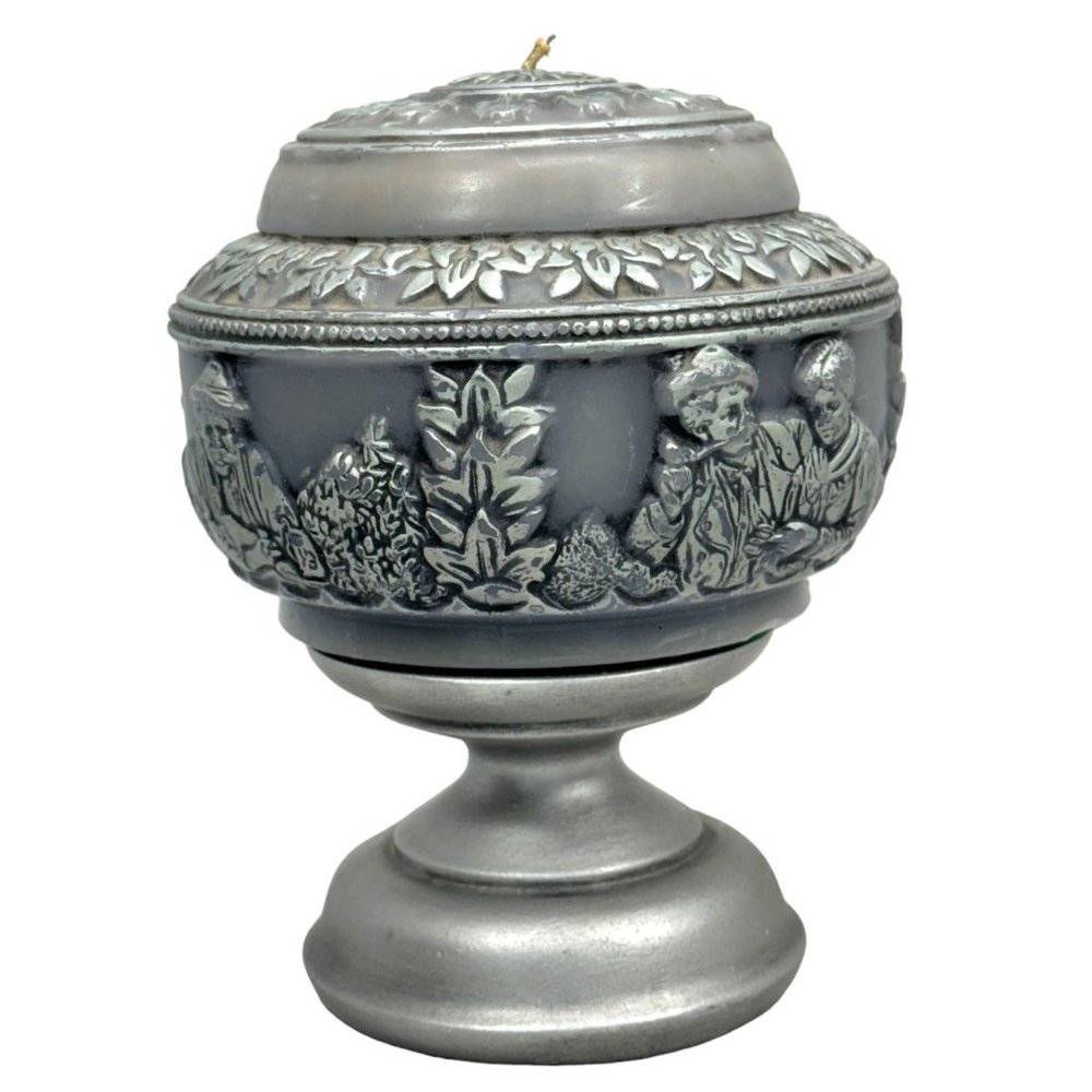Talowick Candle Factory Vintage Carved Candle With Pedestal